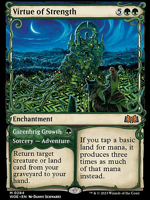 Carta Magic Virtue Of Strength (showcase) [woe] Mtg Virtue O