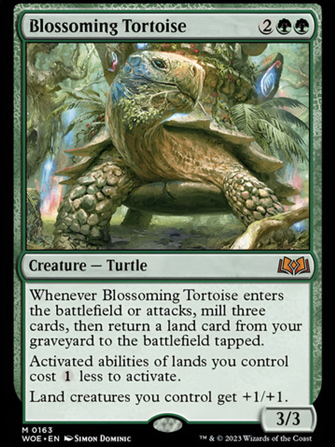 Carta Magic Blossoming Tortoise Foil [woe] Mtg Blossoming To 1