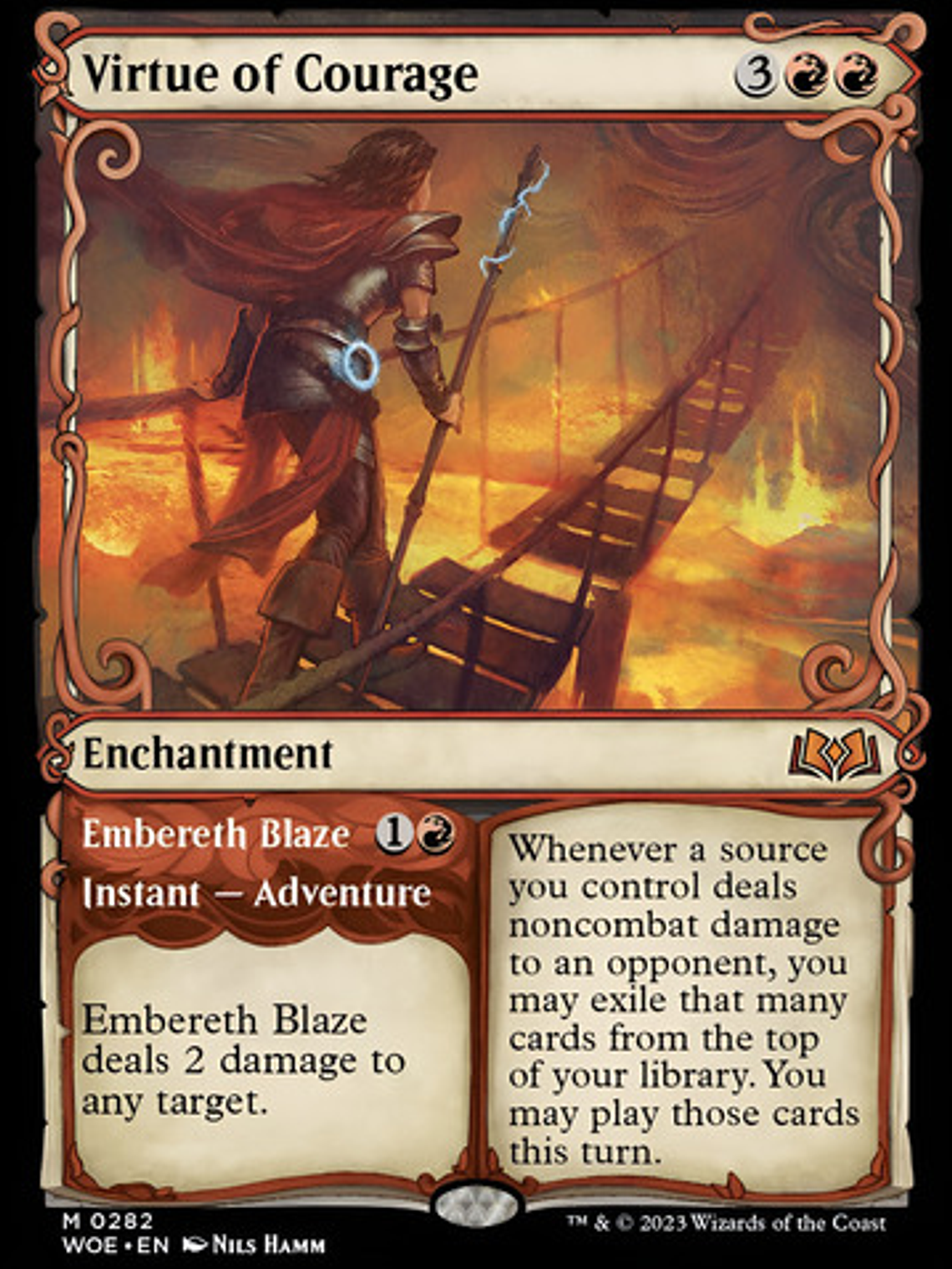 Carta Magic Virtue Of Courage (showcase) [woe] Mtg Virtue Of 1