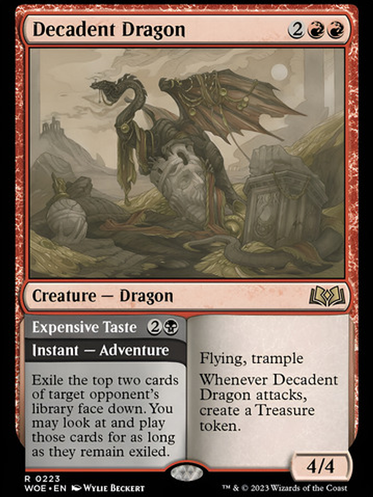 Carta Magic Decadent Dragon Foil [woe] Mtg Decadent Dragon I 1