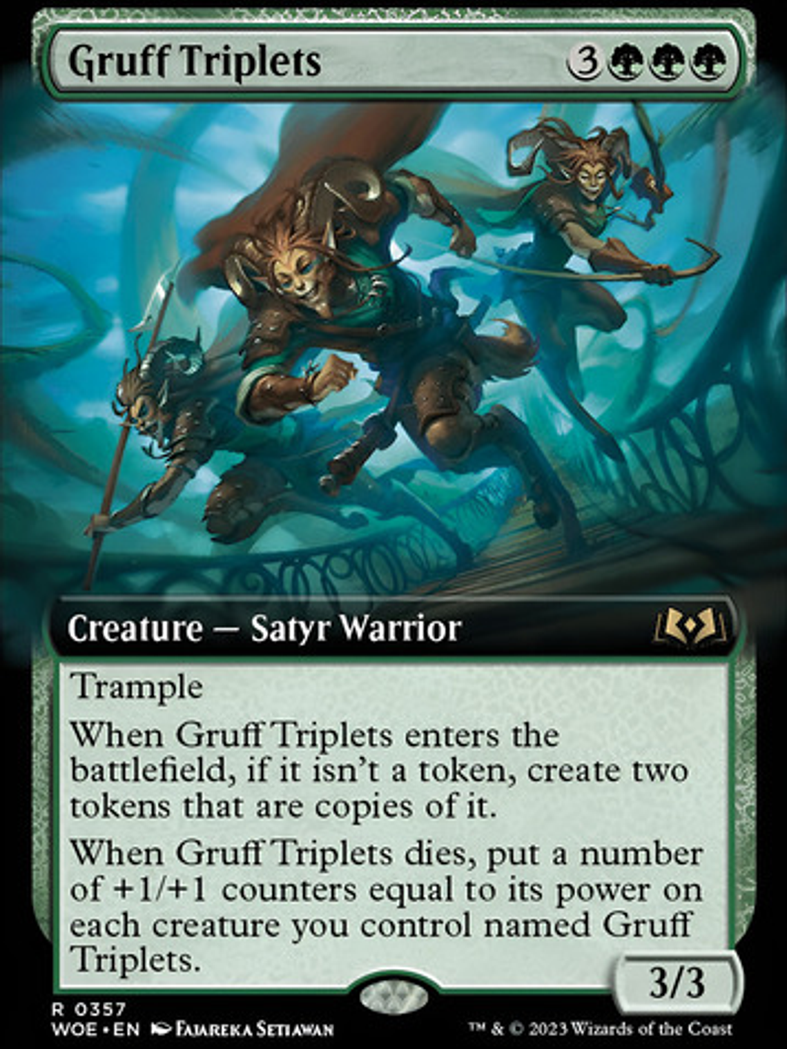 Carta Magic Gruff Triplets (extended Art) Foil [woe] Mtg Gru 1