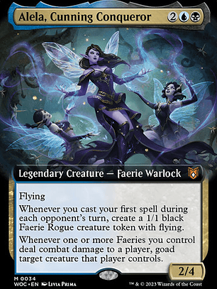 Carta Magic Alela Cunning Conqueror (ext Art) Foil [woe] Mtg