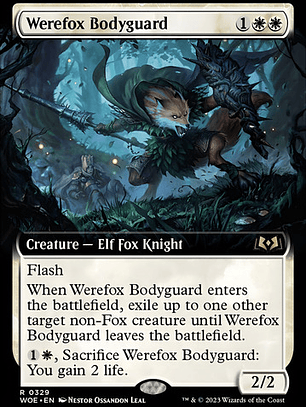 Carta Magic Werefox Bodyguard (extended Art) Foil [woe] Mtg 