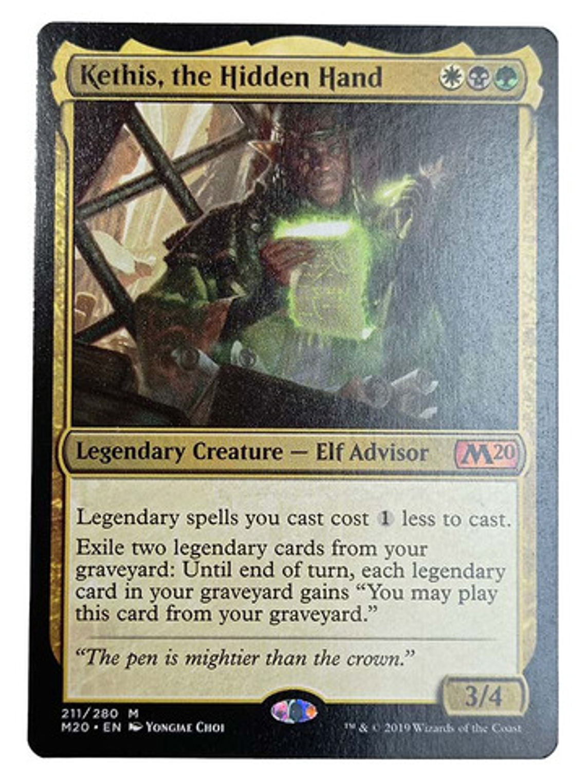 Carta Magic Kethis The Hidden Hand [m20] Mtg Elf Advisor 1