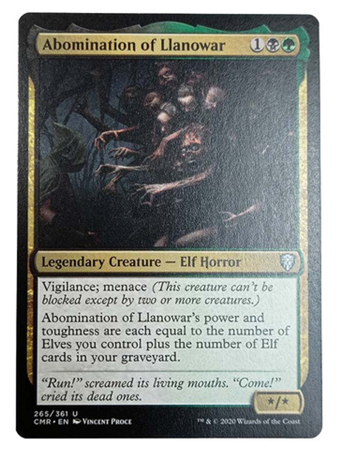 Carta Magic Abomination Of Llanowar [legends] Mtg Elf Horror 1