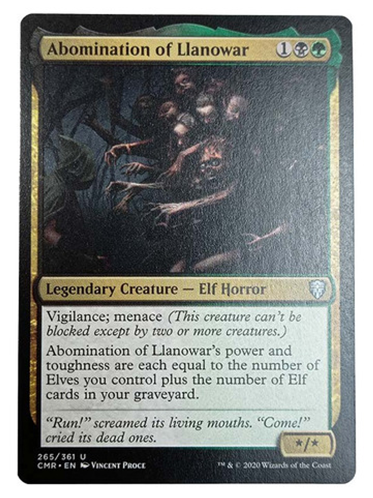 Carta Magic Abomination Of Llanowar [legends] Mtg Elf Horror 1
