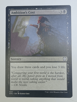Carta Magic Ambition's Cost [kaldheim] Mtg Sorcery