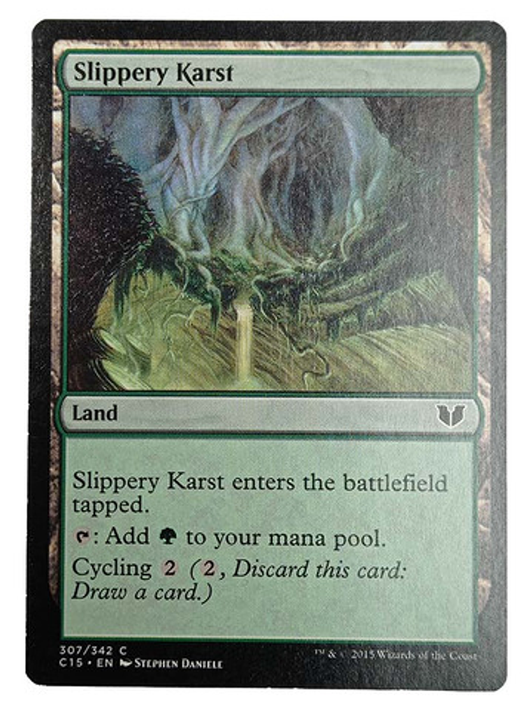 Carta Magic Slippery Karst [c15] Mtg Land 1