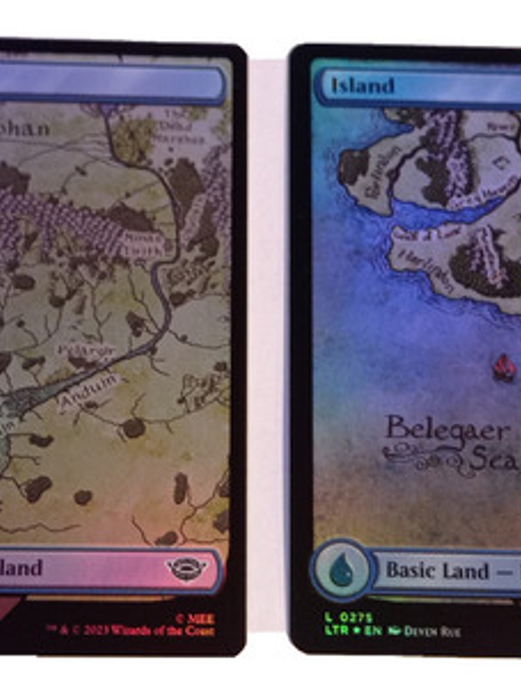 2 Cartas Magic Lord Of The Rings Island Lands (foil) Mtg 1