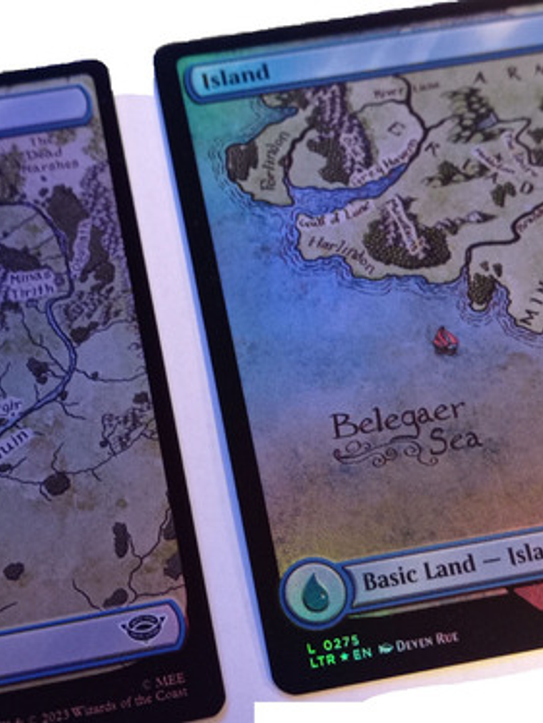 2 Cartas Magic Lord Of The Rings Island Lands (foil) Mtg 3