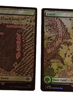 2 Cartas Magic Lord Of The Rings Forest Lands (foil) Mtg