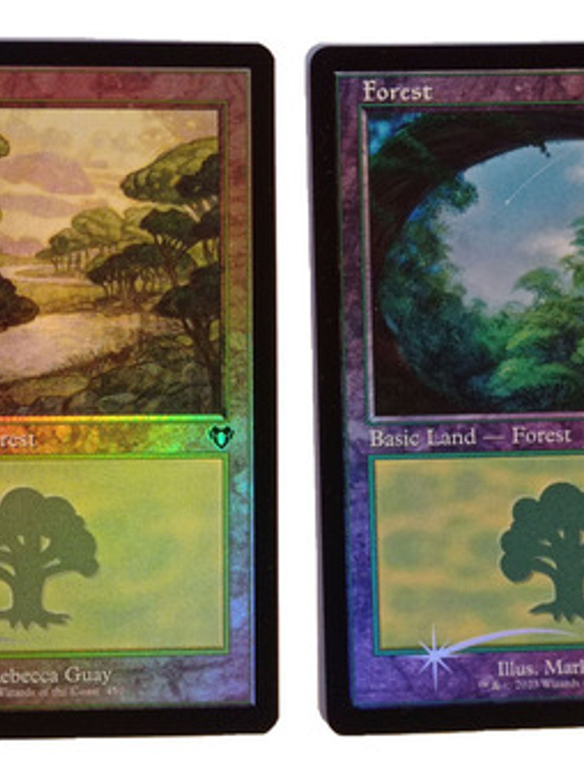 2 Cartas Magic Commander Masters Forest Lands (foil) Mtg 1