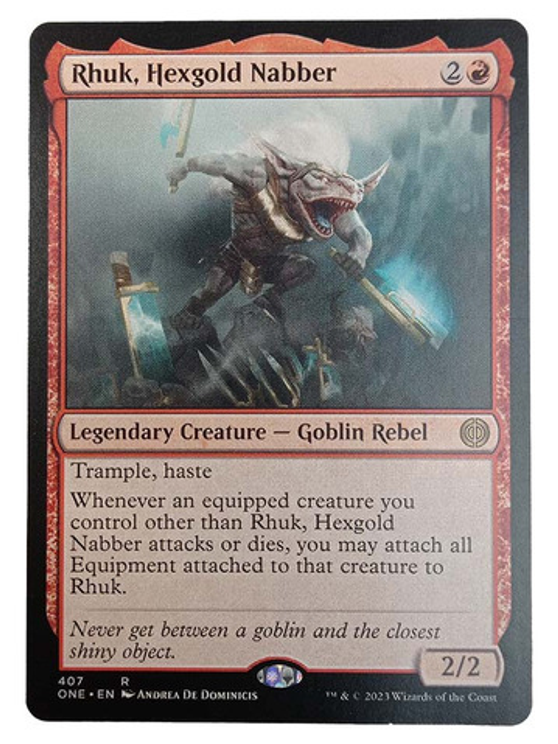 Carta Magic Rhuk Hexgold Nabber [phyrexia] Mtg Goblin 1