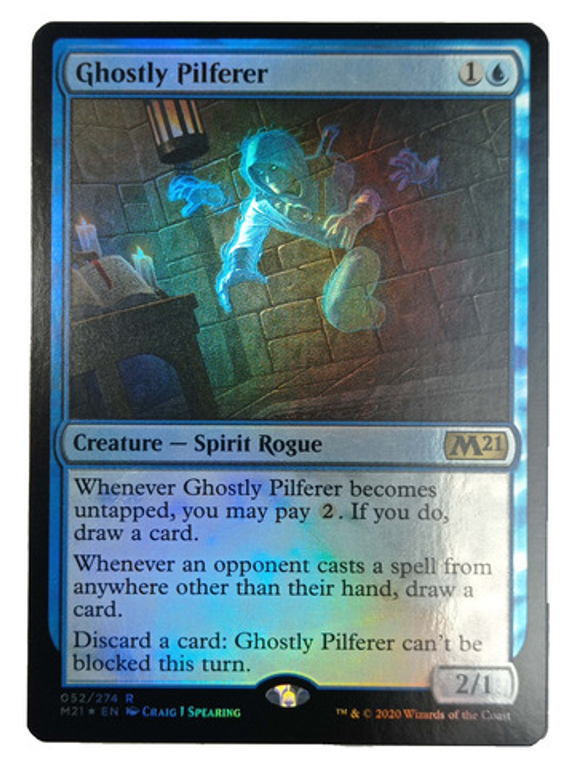 Carta Magic Ghostly Pilferer (foil) [m21] Mtg Spirit Rogue 1