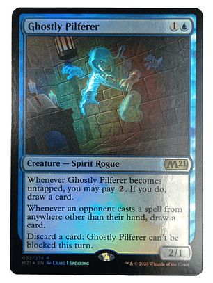 Carta Magic Ghostly Pilferer (foil) [m21] Mtg Spirit Rogue