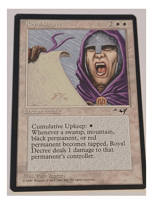 Carta Magic Royal Decree [alliances] Mtg Enchantment