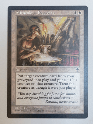 Carta Magic Miraculous Recovery [visions] Mtg Instant