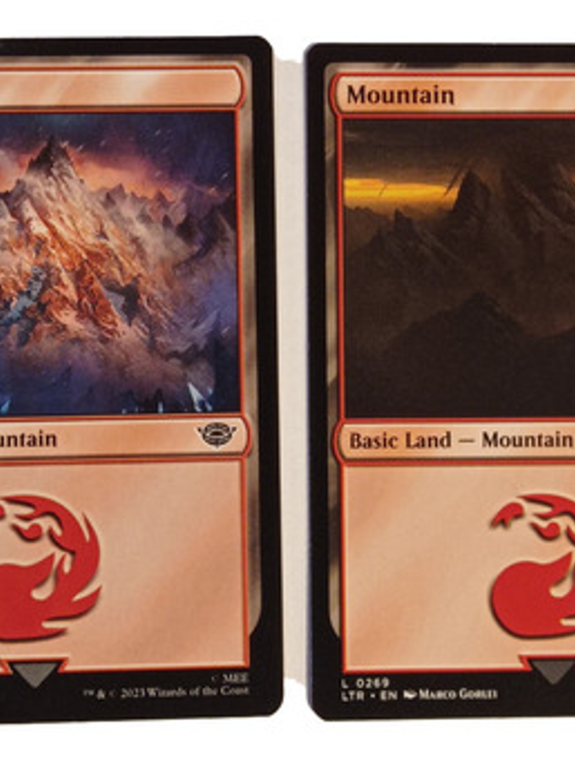 2 Cartas Magic Lord Of The Rings Mountain Lands Mtg Lotr 1