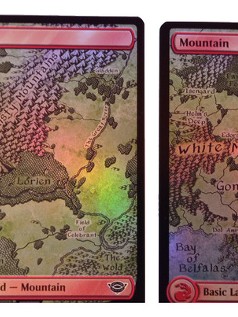 2 Cartas Magic Lord Of The Rings Mountain Lands (foil) Mtg 3