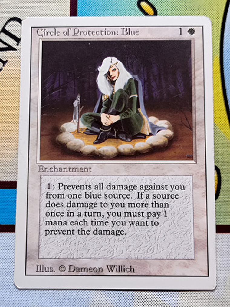 Carta Magic Circle Of Protection Blue 1994 Revised Ed Mtg Ci 1