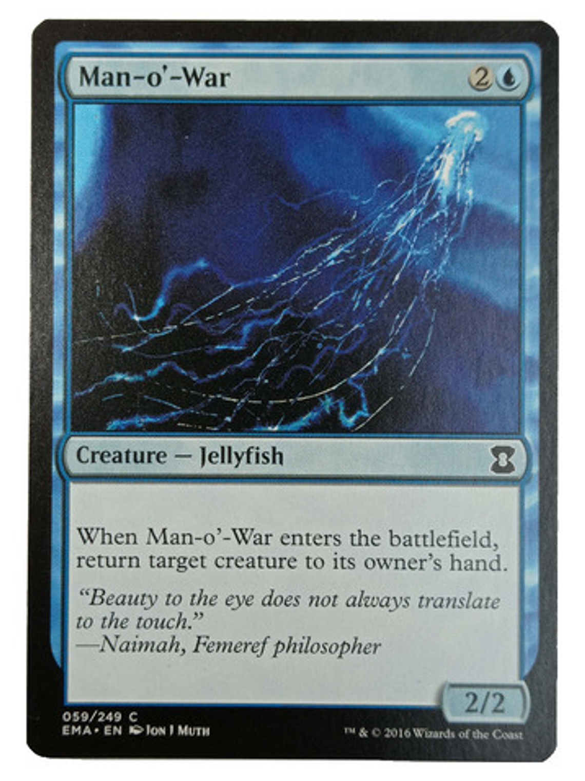 Carta Magic Man-o'-war [eternal Masters] Mtg Jellyfish 1