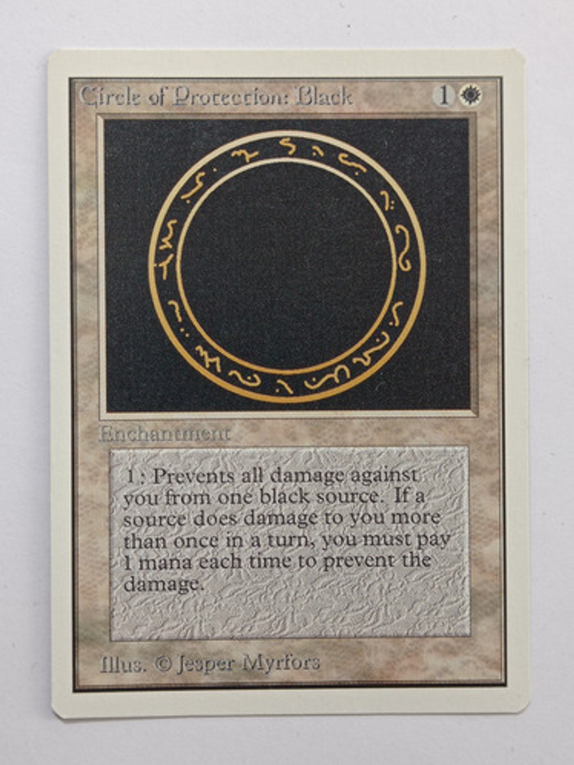 Carta Magic Circle Of Protection Black [unlimited 2ed] Mtg C 1