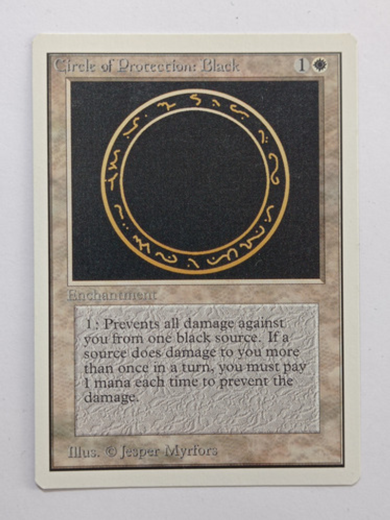 Carta Magic Circle Of Protection Black [unlimited 2ed] Mtg C 1