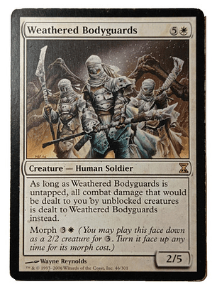 Carta Magic Weathered Bodyguards [time Spiral] Mtg Soldier