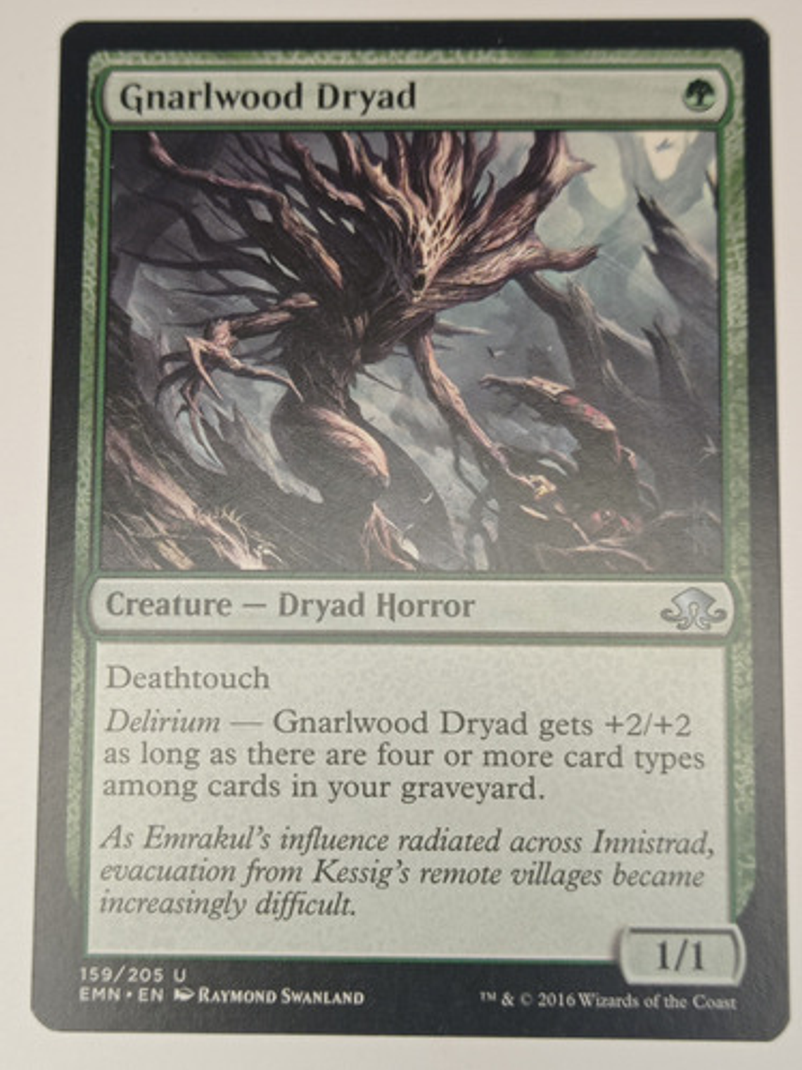 Carta Magic Gnarlwood Dryad [eldritch Moon] Mtg Horror 1