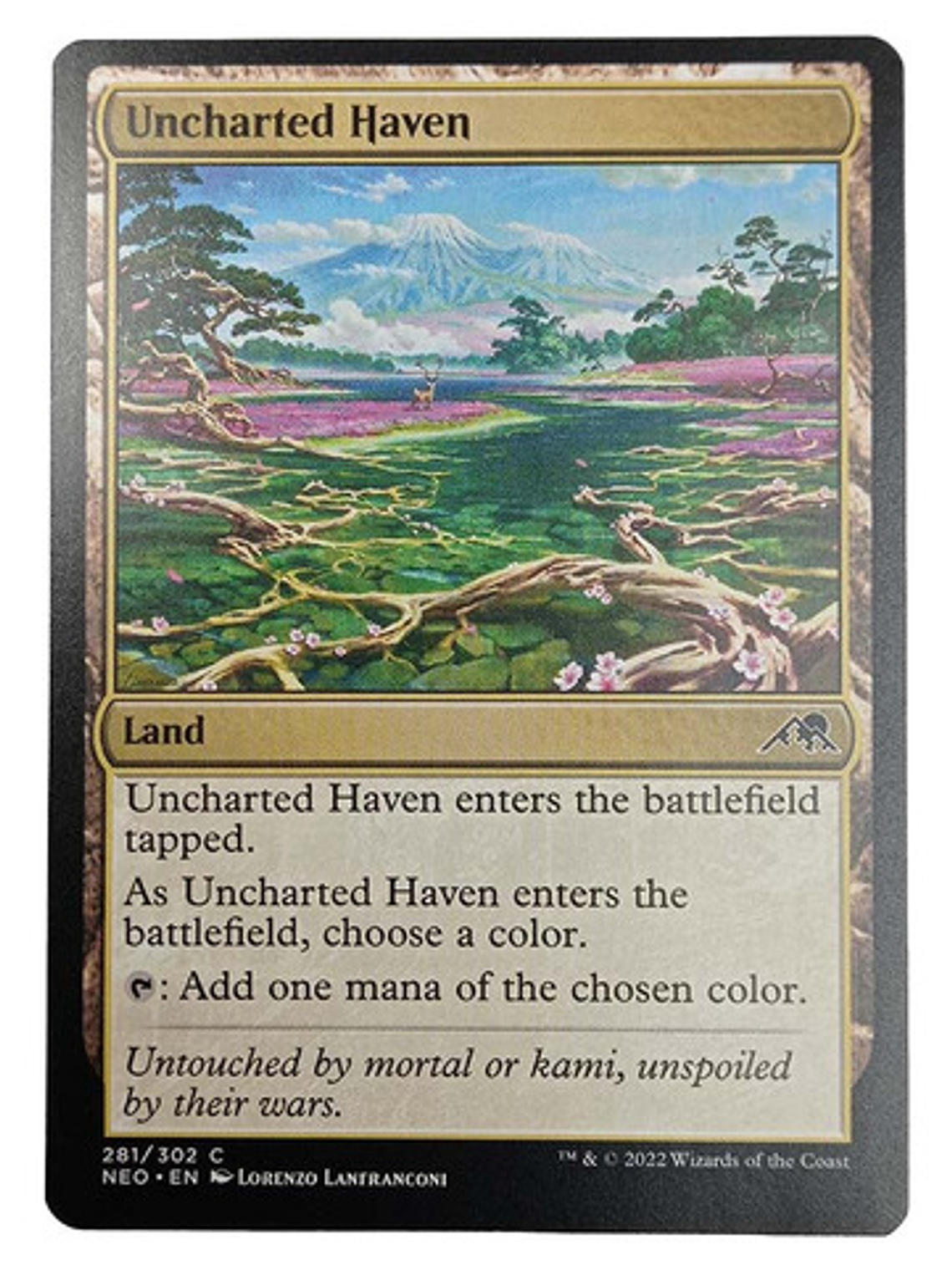 Carta Uncharted Haven [neon] Mtg Land 1