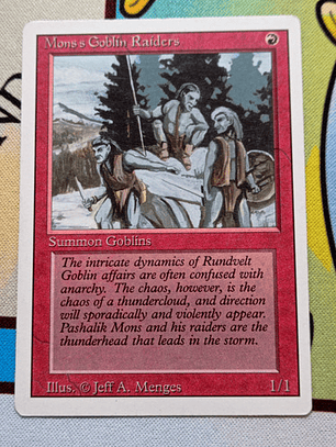 Carta Magic Mons's Goblin Raiders 1994 Revised Ed Mtg