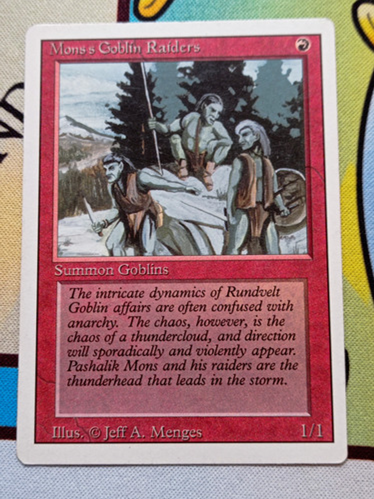 Carta Magic Mons's Goblin Raiders 1994 Revised Ed Mtg 1