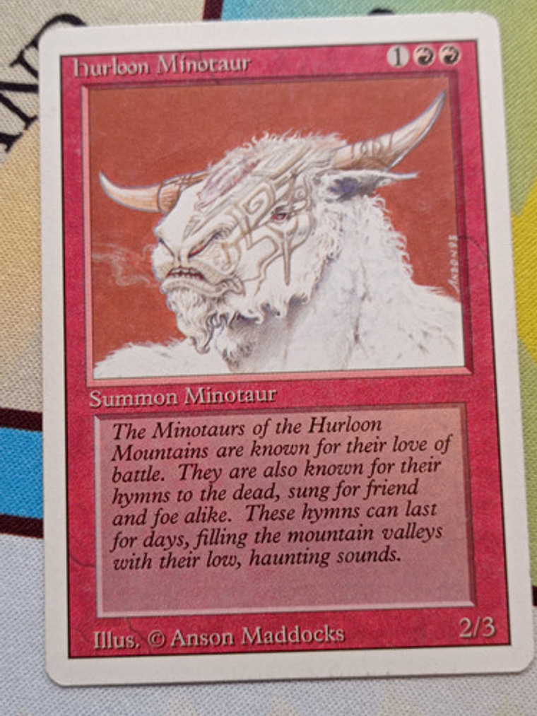 Carta Magic Hurloon Minotaur 1994 Revised Ed Mtg 1