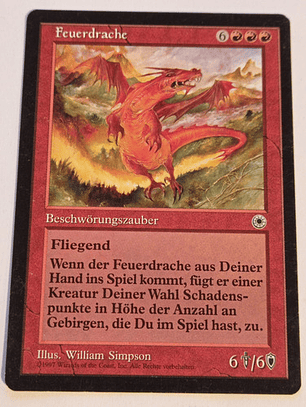 Carta Magic Fire Dragon -aleman- [portal] Mtg Creature