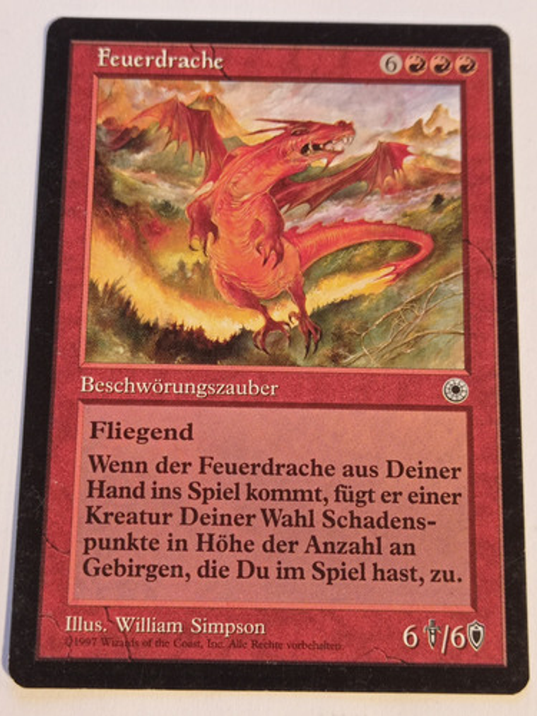 Carta Magic Fire Dragon -aleman- [portal] Mtg Creature 1