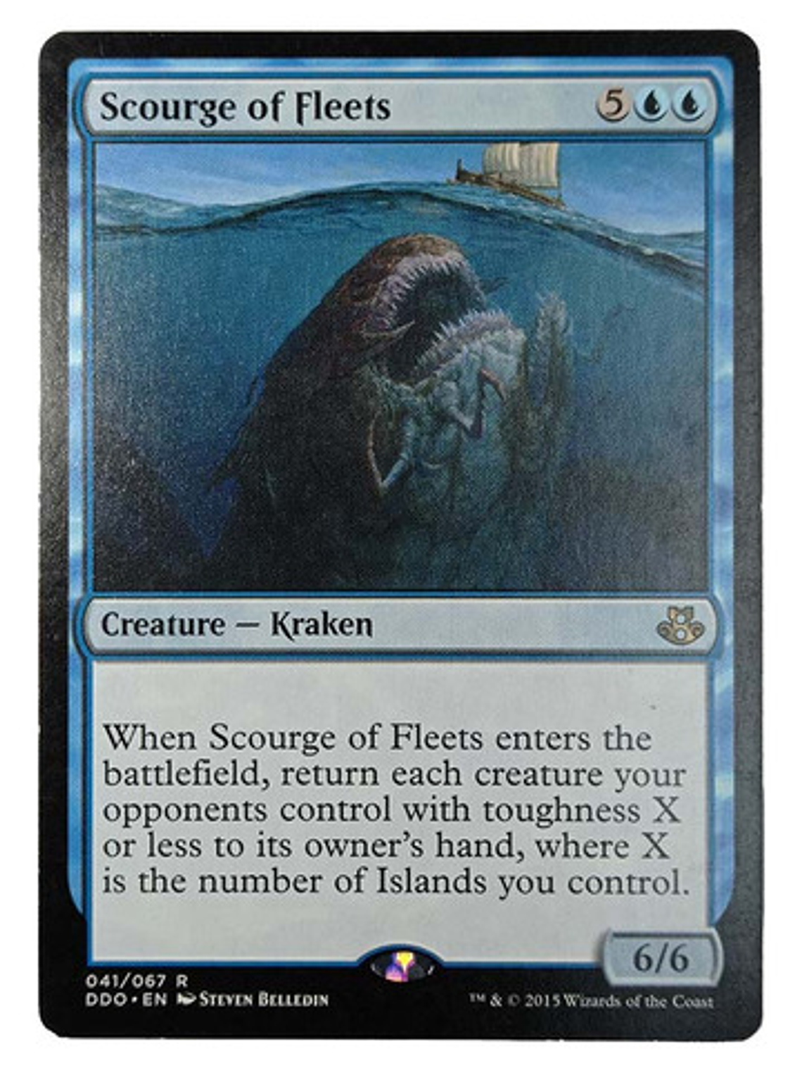 Carta Magic Scourge Of Fleets [elspeth V Kiora] Mtg Kraken 1