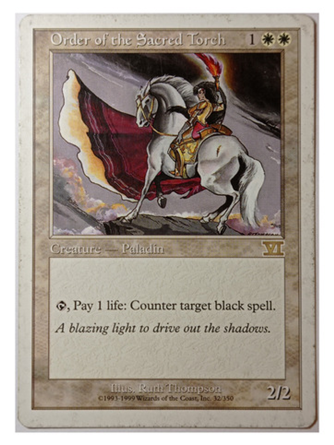 Carta Magic Order Of The Sacred Torch [6ed] Mtg Paladin 1