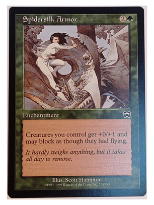Carta Magic Spidersilk Armor [mercadian Masques] Mtg Enchant
