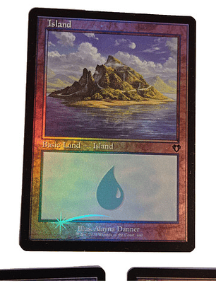 Set 3 Cartas Magic Commander Masters Island Lands (foil) Mtg