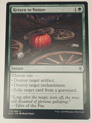 Carta Magic Return To Nature [eldraine] Mtg Instant