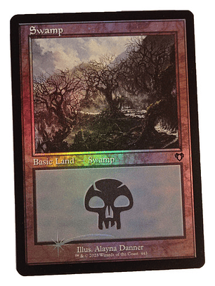 Carta Magic Commander Masters Swamp Land (foil) Mtg