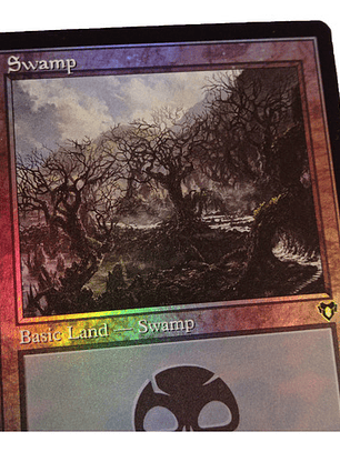 Carta Magic Commander Masters Swamp Land (foil) Mtg