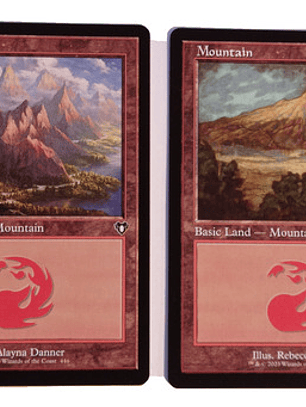 2 Cartas Magic Commander Masters Mountain Lands Mtg