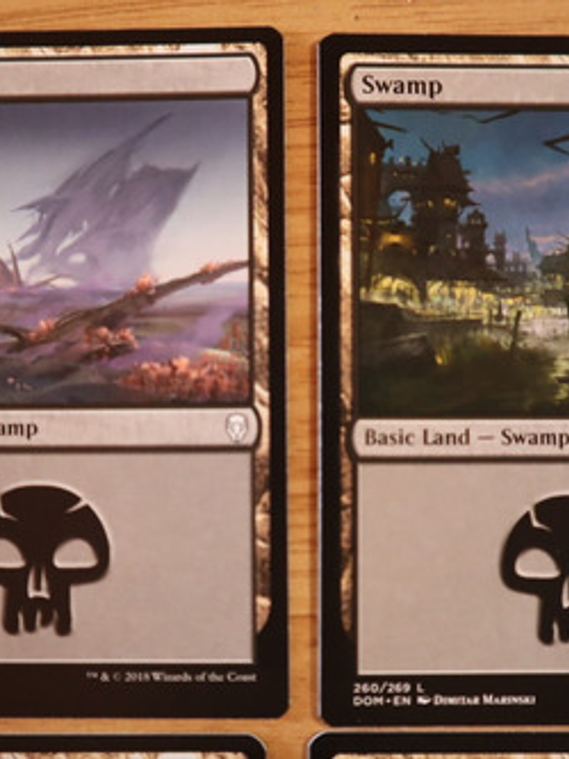 Set 4 Cartas Magic Pantano Swamp Tierra Land 2018 Dominaria 2