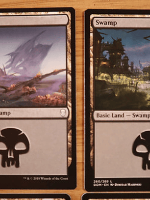 Set 4 Cartas Magic Pantano Swamp Tierra Land 2018 Dominaria