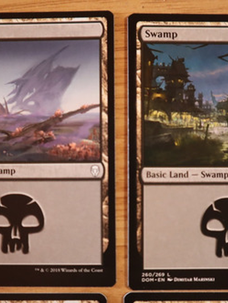 Set 4 Cartas Magic Pantano Swamp Tierra Land 2018 Dominaria 2