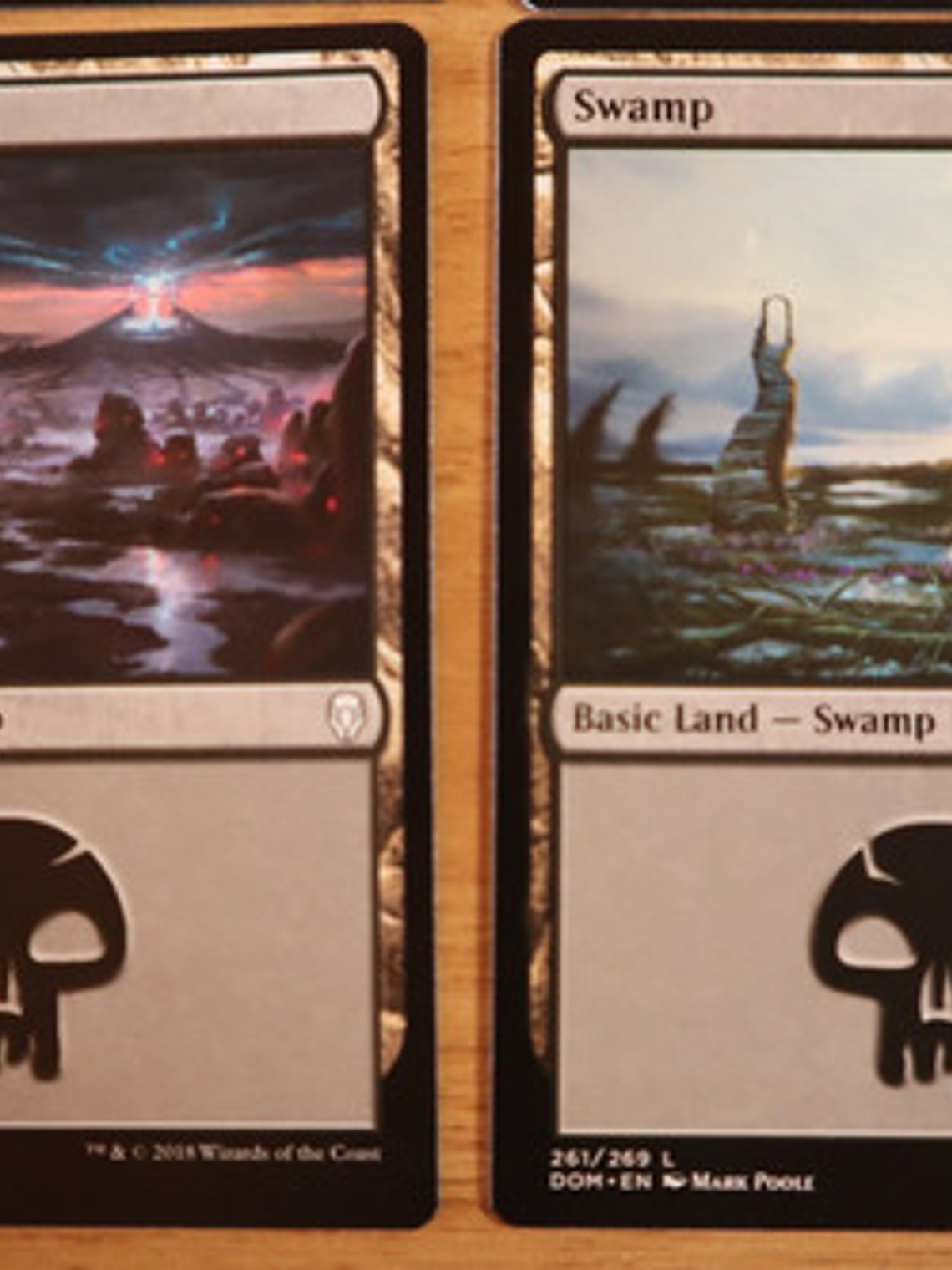 Set 4 Cartas Magic Pantano Swamp Tierra Land 2018 Dominaria 3