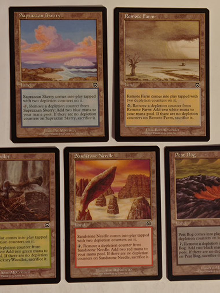 5 Cartas Magic Depletion Lands Cycle 1999 Mercadian Masques  1