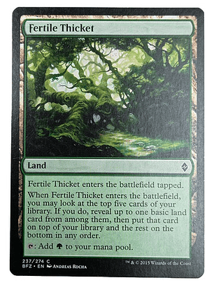 Carta Magic Fertile Thicket [zendikar] Mtg Land