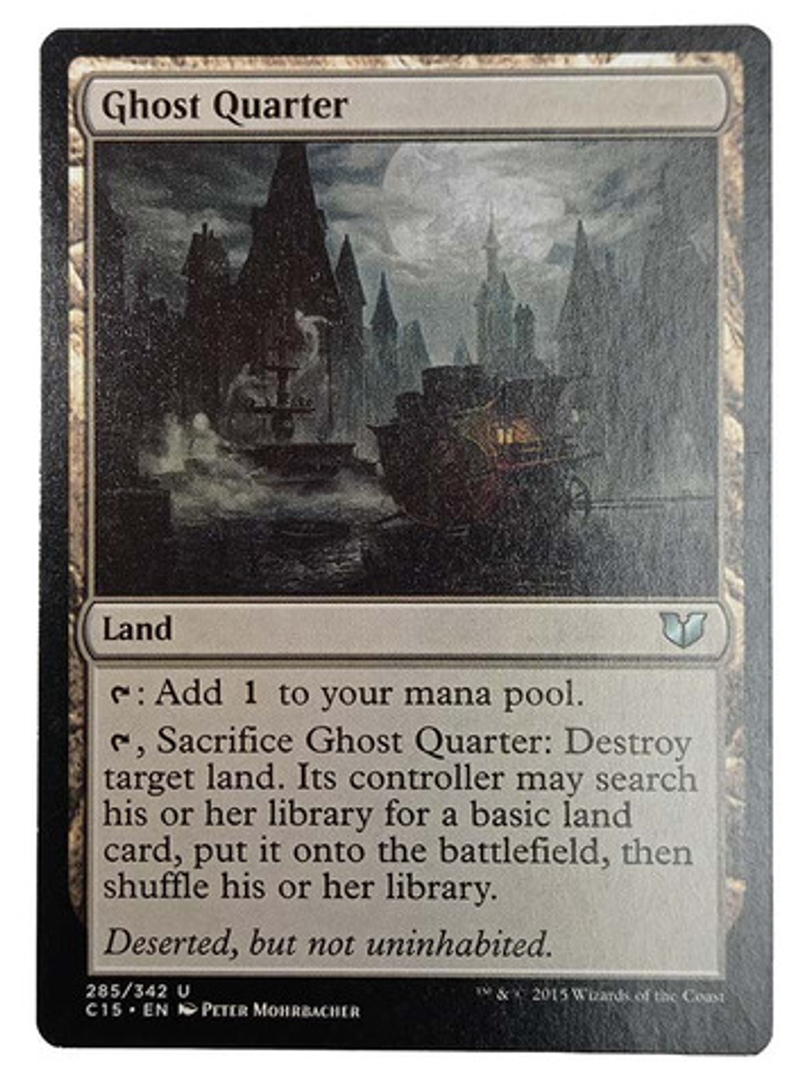 Carta Magic Ghost Quarter [c15] Mtg Land 1